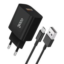 Cargador Red Conector Micro-usb Cool Universal 2.4amp Kit 2 En 1 Negro