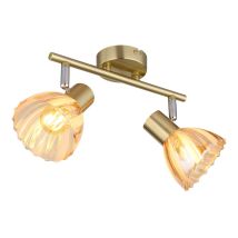 Globo - Foco - Zachery - Bronce - Vidrio - Foco De Superficie -