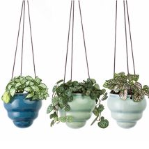 Burgon & Ball – Bombini Hanging Pot Trio – Stoneware Flower Pots – Waterproof – Gift Boxed
