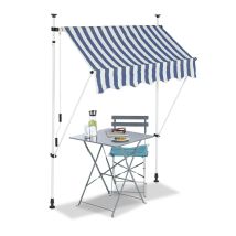 Bc-elec - Hhyva1512-bluewhite Manuell Einziehbare Markise F r Terrasse & Patio 150x120cm Wei Und Blau