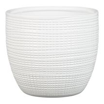 Corteza. Pot De Fleurs En Céramique. Couleur : Panna. 21.5 Cm De Diamètre. 19.3 Cm De Haut. 4.9 L Vol. - Scheurich