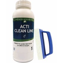 Kit Pulizia Linea Di Galleggiamento Piscina Professionale - Detergente Liquido Clean Line Da 1 Lt + Spazzola - Prodotto Chimico Per Piscina
