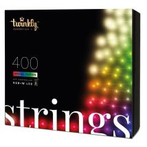 Strings - Stringa Luminosa A Led Controllata Dall'applicazione Con 400 Led Rgb + W - 32 Metri. Filo Nero. Per Interni Ed Esterni - Twinkly