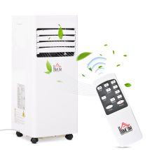 Climatiseur Mobile 7000 Btu 3-en-1 Refroidissement Déshumidification Ventilation Télécommande Minuterie 24h 2 Vitesses 10-26 M² Blanc