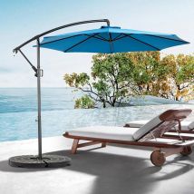Parasol - Gutent - Double Face Rectangulaire - Bleu - Mât Déporté - 294x294cm