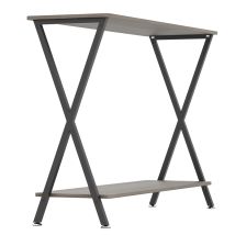 Console D'Entrée 105 Cm, Table Console Étroite Style Ferme 2niveaux Avec Étagère, Table D’entrée/salle De Passage Pour Salon, Gris