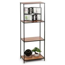 Schwarzes Metallregal 46x30x130 cm – Robustes Design – Ideal für Bücher und Dekoration – Vielseitig einsetzbar