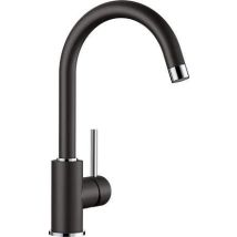 Blanco Mezclador Mida En Silgranit Con Cuello De Cisne Giratorio 360°, Negro (526145)