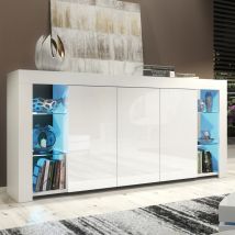 Creative Furniture - Eden Sideboard - White With Gloss Doors & Led - 164cm