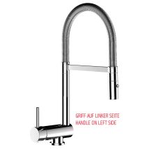 Unterfenster Wasserhahn Vorfenster Umklappbar 6 Cm Verchromt Kuechenarmatur Mit 360 Schwenkbarem Auslauf Und Abnehmbare 2 Strahl Handbrause - Linker 
