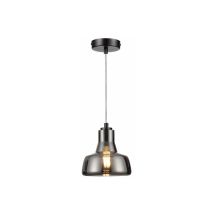 Suspension Industrielle Verre Fumé Chrome 1xe27 Haga Reality