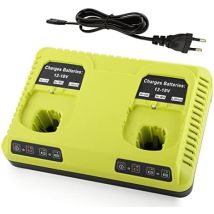 Wddnaot - Charger For Ryobi 3a 12v-18v Dual Port Replacement Charger For Ryobi One+ P108 P107 P104 P105 P102 P103 Lithium-ionen & Ni-mh/ni-cd Ryobi 