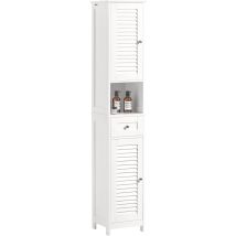 Sobuy - Freestand Cabinet Storage 2 Shutter Doors And 1 Drawer Cupboard,frg236-w