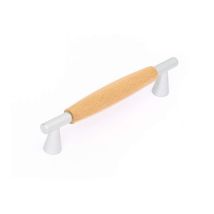 Maniglia In Legno Frassino Con Inserti In Metallo Cromato 64 Mm