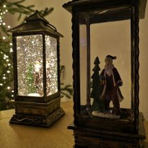 Snowtime - Santa Christmas Lantern Water Filled Glitter Snow Globe Led Decoration