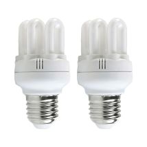 O91 - Merylux - Bombilla Cfl Bajo Consumo Mini E27 (pack 2), 11w Potencia, 55w Equivalencia, 605lm, 55 Lm/w, Ángulo Apertura 270o, 2700k, Clase 
