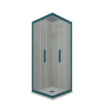 Mampara De Ducha 75x75 Cm Corredera Verde Night Watch Kolors