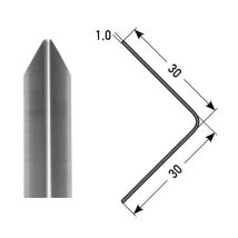Eckschutzwinkel 'restinga' 30 X 30 Mm Aus Edelstahl, Einfach Gekantet, Selbstklebend Oder Gebohrt-1 Mm-1500-selbstklebend
