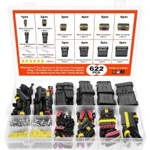 Zvd - 622pcs Waterproof Electrical Connectors, Waterproof Electrical Connectors Car Motorcycle Scooter Trucks Marine Waterproof Connectors.