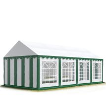 Toolport Carpa Para Fiestas Carpa De Fiesta 4x8 M Carpa De Pabellón De Jardín Lona Pvc 700 N En Verde-blanco Impermeable