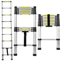 Dlt208b Aluminium Anlege Teleskopleiter Teleskop Leiter 2,6m 9 Sprossen - Varan Motors