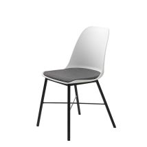 Pack De 2 Chaises De Salle À Manger Blanches Et Métal Noir Unique Furniture (36611001)