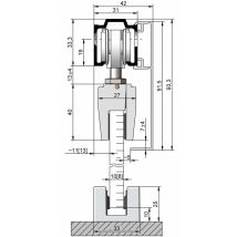 Klipsblende – Höhe 91,5 mm – Länge 2100 mm – Eloxiert für Glasschiebetüren