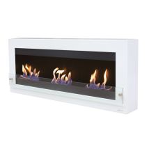 Purline - Extragroßer Wandmontierter Ethanol-kamin Aus Stahl Und Gehärtetem Glas