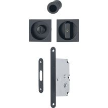 Hoppe Et Cie - Hoppe Schiebetürmuschel Set 4921 - Wc Mit Schloss, Eckig, Schwarz Matt