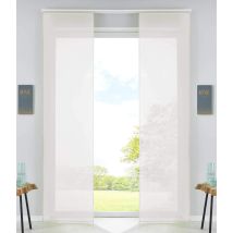 85589n2 - Confezione Da 2 Tende A Pannello, Scorrevoli, Con Binario Di Scorrimento, Asta Di Contrappeso, Crema, 245 X 60 Cm