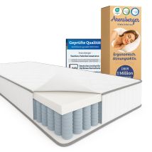 Jana Federkernmatratze - 19cm Höhe - Matratze Mit Schaumstoff Schicht - H2 H3 Mittelfest – 7 Zonen - Federkern - Liegekomfort 160x200cm - Arensberger