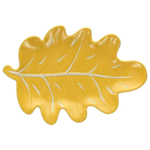 Teller aus gelbem Porzellan – 25 cm x 17 cm x 3 cm – Ideal für Herbstdekoration und Servieren von Vorspeisen