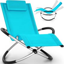 Tillvex Gartenliege Blau Relaxliege Sonnenliege Schaukelliege Liegestuhl Camping Schwingliege