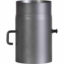 Ofenrohr 250 mm, Ø 150 mm, grau – Regulierklappe – Stahl – bis 600°C – 2 mm Wandstärke – FIREFIX
