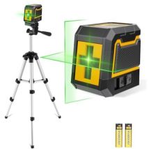 Laser À Lignes Croisées Avec Trépied, Niveau À Bulle Laser, Laser À Lignes Autonivelant Vert, Niveau Laser Vertical Et Horizontal Pour Chantiers Et 