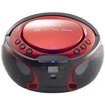 Sistema De Diseño De La Música Del Partido De Audio Usb Desplazador Bluetooth Boombox De Cd Reproductor De Mp3 Lenco Scd-550 Roja