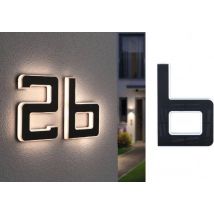 Luz Solar De Fachada Led Casa Número B 3000k Ip44 Bateria Reemplazable / Negro