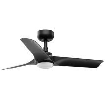 Faro Barcelona – 33825-1TW – Stylish Ceiling Fan Hey S – Black Wooden Blades – Integrated LED Light – Remote Control – 6 Speeds