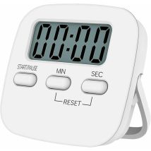 Temporizador De Cocina Magnético Con Pantalla Lcd Grande, Cronómetro, Alarma Sonora Y Cuenta Regresiva, Color Blanco