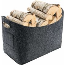 Famille - Foldable Felt Basket, Large Capacity Basket For Storing Fireplace Logs, Groceries, Newspapers, Toys Shopping(53 X 30 X 40cm)