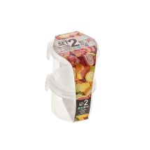 Fiambreras Click 200 ml – Pack de 2 – Plástico de alta calidad – 8,7 x 8,7 x 12 cm