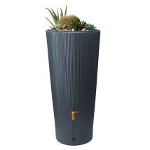 4rain Vaso Decor 2in1 Serbatoio Per Pioggia 220 Litri Grigio Grafite Incl. Ciotola Per Piante
