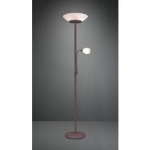Reality Leuchten - Lámpara De Pie Con Punto De Lectura Gerry Ruggine Cristal Blanco Ø34 Cm Trio Lighting