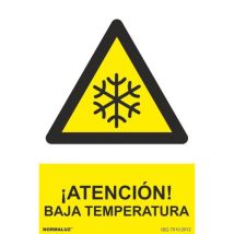 Señal Industrial ¡atención Baja Temperatura (tintas Uv) Sekureco 300 X 400 Mm Pvc Glasspack 0'7 Mm
