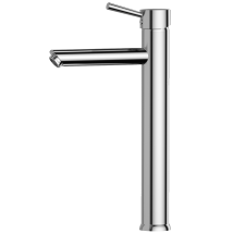 Essebagno Grifo de lavabo monomando alto cromado – Cuerpo redondo en latón – Altura total 376 mm – Garantía 5 años