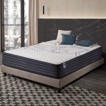 Naturalex - Colchón Perfect Sleep - 140x190 Cm - Espuma Viscoelástica Hr, Látex Azul, Hipoalergénico - Muy Firme - 7 Zonas De Confort - Cara Verano/