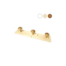 Appendiabiti in Legno Naturale – 2 Posti – Fissaggio a Muro – Xtra