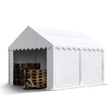 Stabiles Lagerzelt 3x4 M Unterstand Mit Bodenrahmen Und Dachverstärkung Pvc Plane 800 N Weiß 100% Wasserdicht Zelthalle Weidezelt