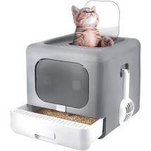 Bingo Paw – Bac À Litière Chat Fermée – Maison De Toilette Anti-odeur – Tiroir Coulissant Pour Nettoyage Facile – 43x40.5x37.5cm
