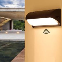 Galozzoit – Applique Da Parete A Led Da 18w Con Sensore Radar – Luce Bianca Calda 3000k – Alluminio Ip65 Per Uso Esterno – Rilevamento A 120° E 